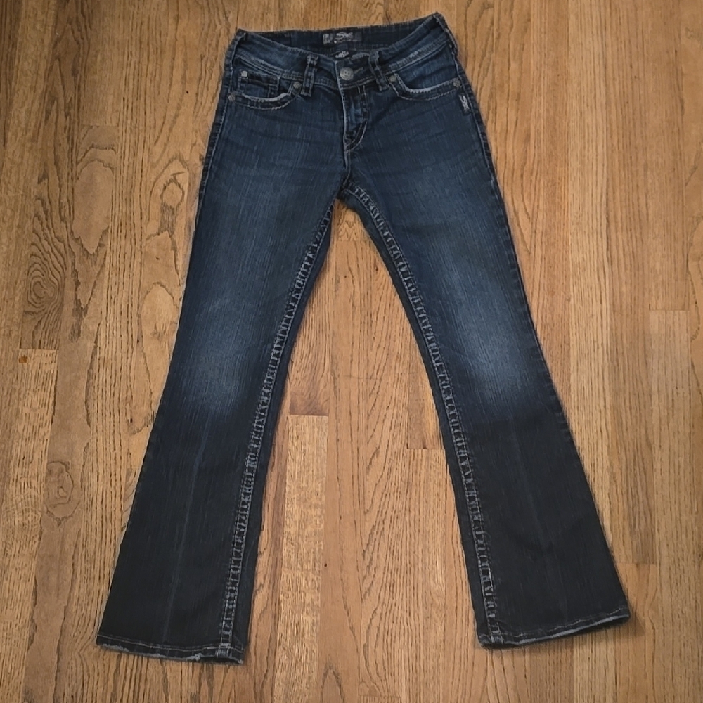 Silver Boot Cut Blue Jeans